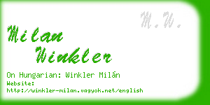 milan winkler business card